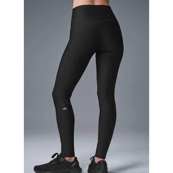 Alo High-Waist Airlift Legging XS Black Stubble Sheen Light Shine Full Length - Picture 3 of 7